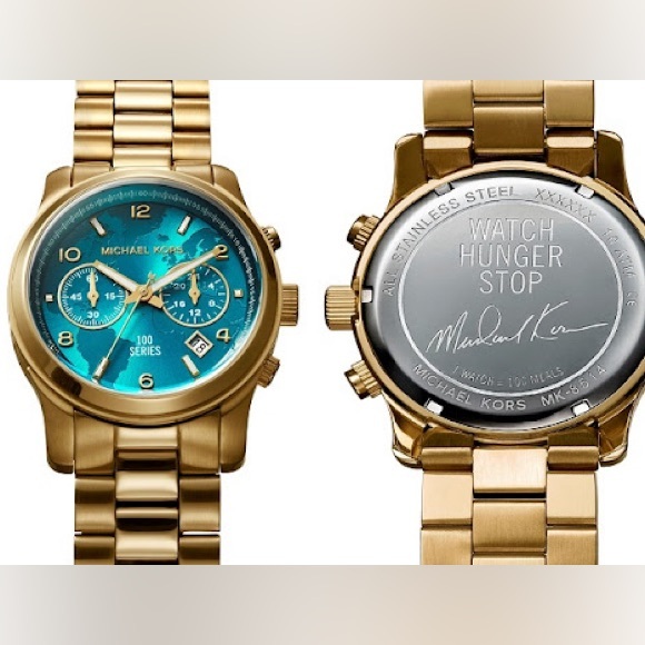 Michael Kors Hunger Stop Oversized Runway MK8315 Gold Watch - Picture 2 of 5